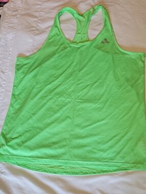 adidas Bright Lime Green Racerback Tank Top
